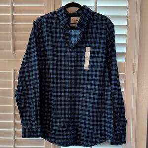 Goodfellow & Co Navy Plaid Button Down Shirt